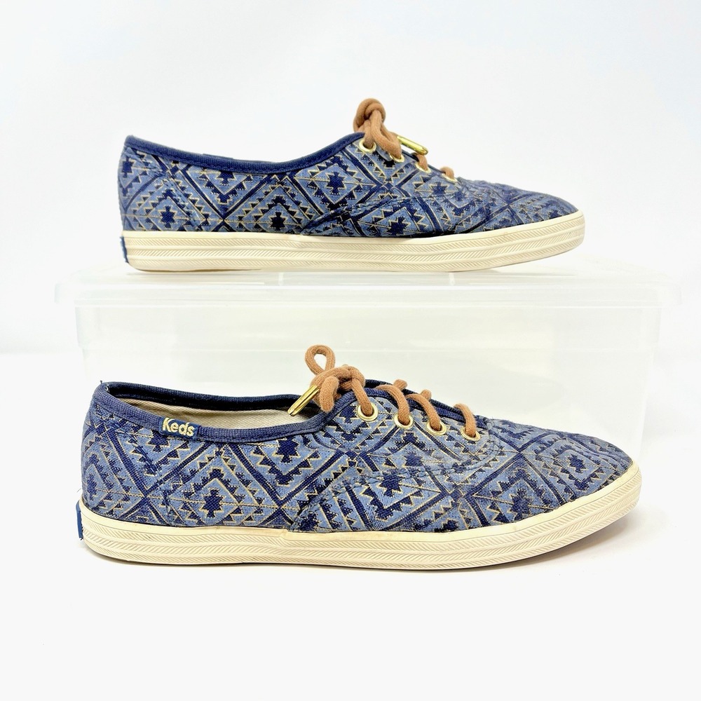 Keds‎ Tribal Metallic Blue Gold Womens Size US 6 EU 36 WF52474 Lace Ups